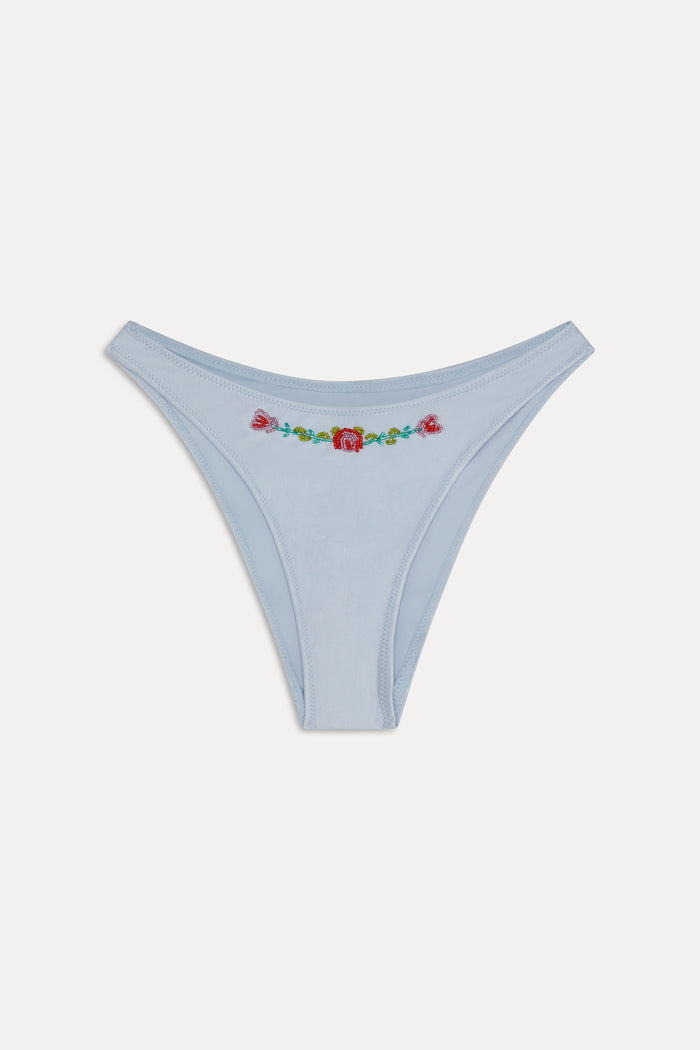 Dove Beaded Shine Bikini Bottom - Frosting