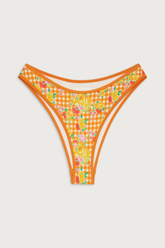 Dove Floral Classic Bikini Bottom - Marigold Gingham