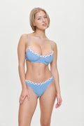 Dove Gingham Bikini Bottom Picnic Print