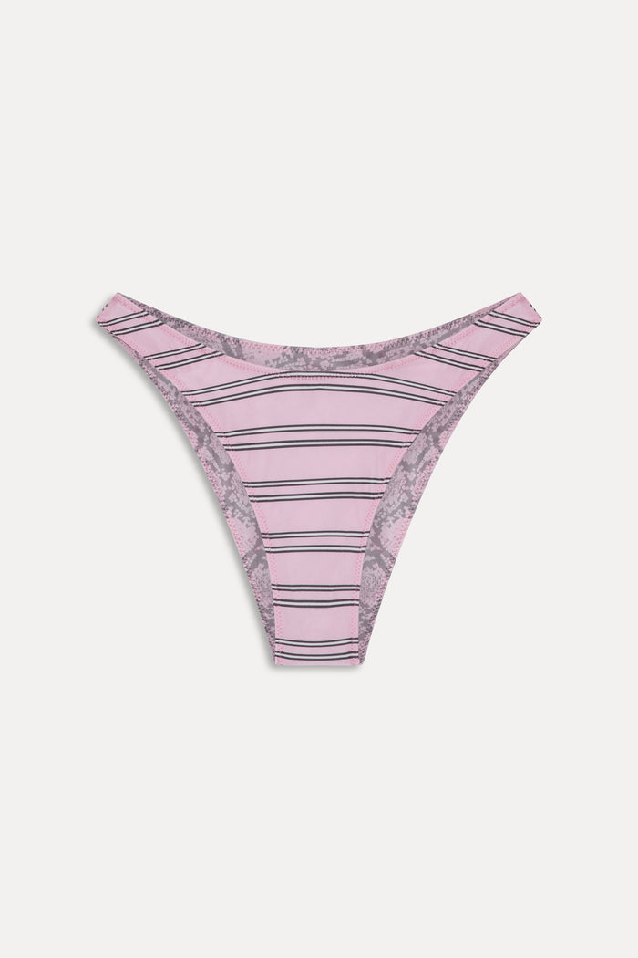 Dove Reversible Shine Bikini Bottom - Pink Stripe