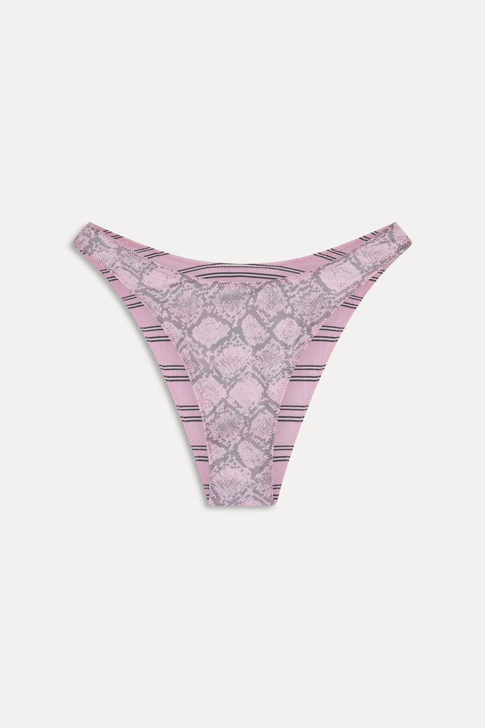 Dove Reversible Shine Bikini Bottom - Pink Stripe