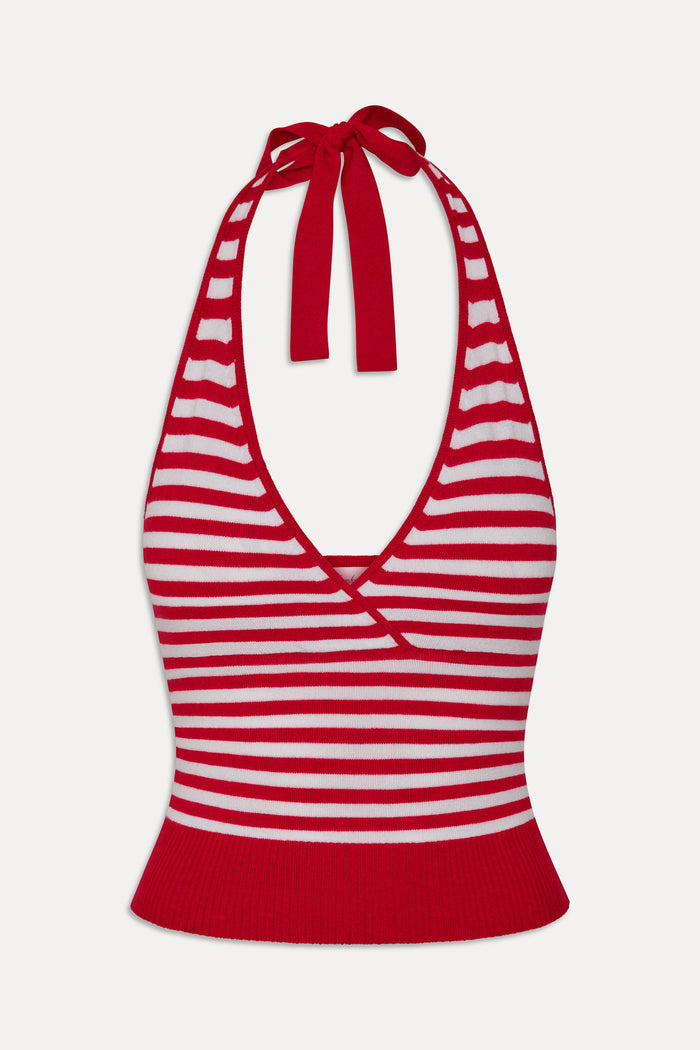 Dylan Knit Halter Top - South Hampton Stripe