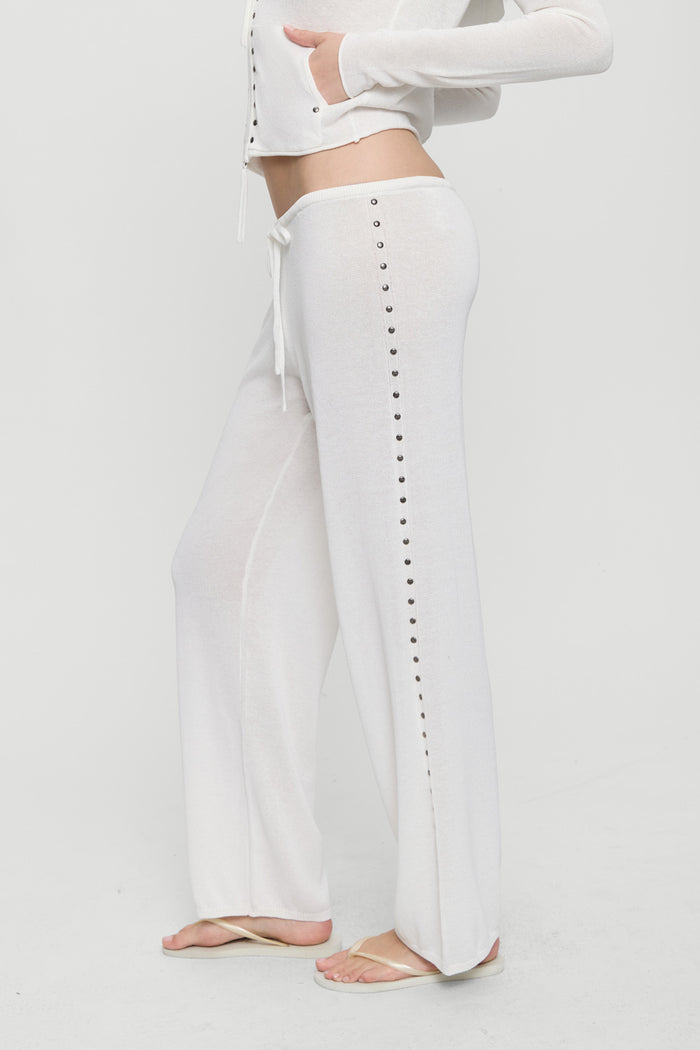 Ela Low Rise Knit Pants - Coconut Cream