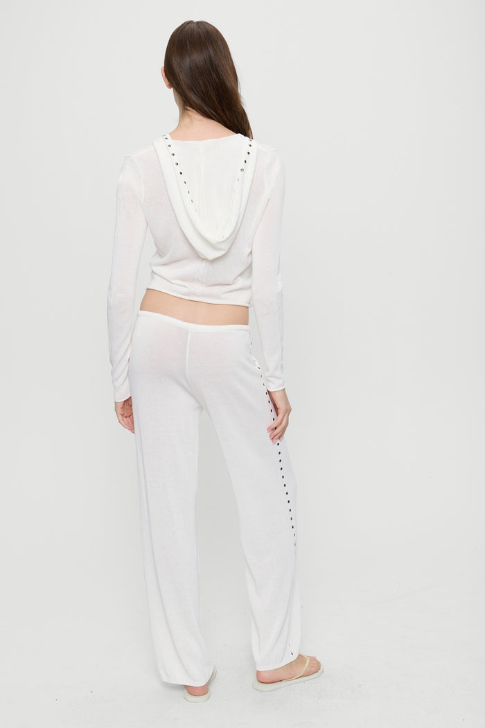 Ela Low Rise Knit Pants - Coconut Cream