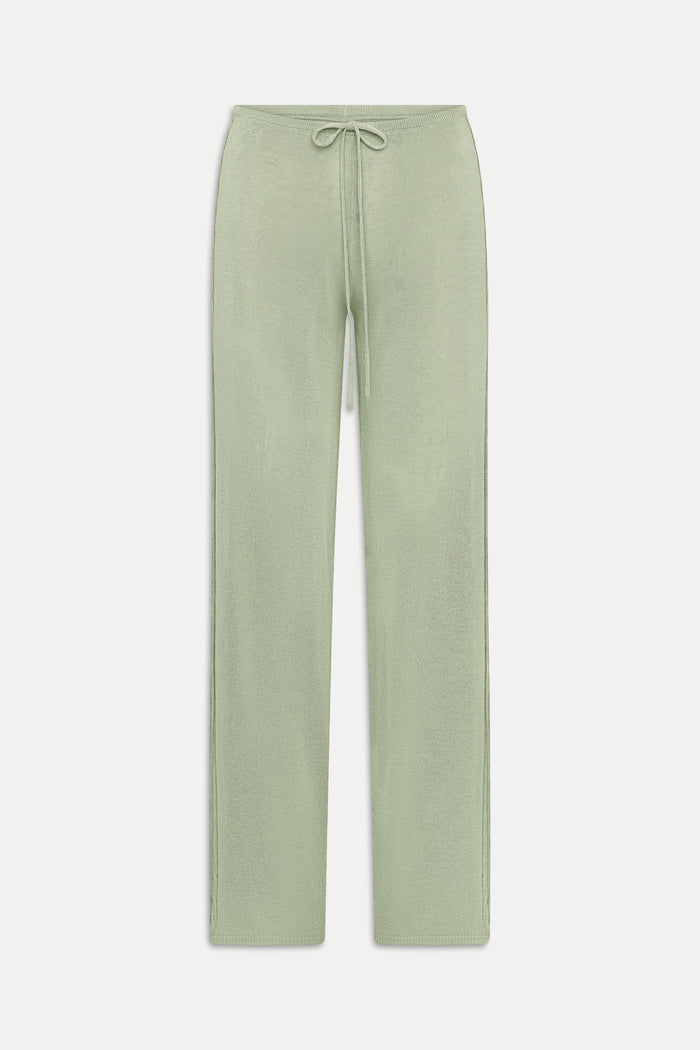 Ela Low Rise Knit Pants - Eucalyptus
