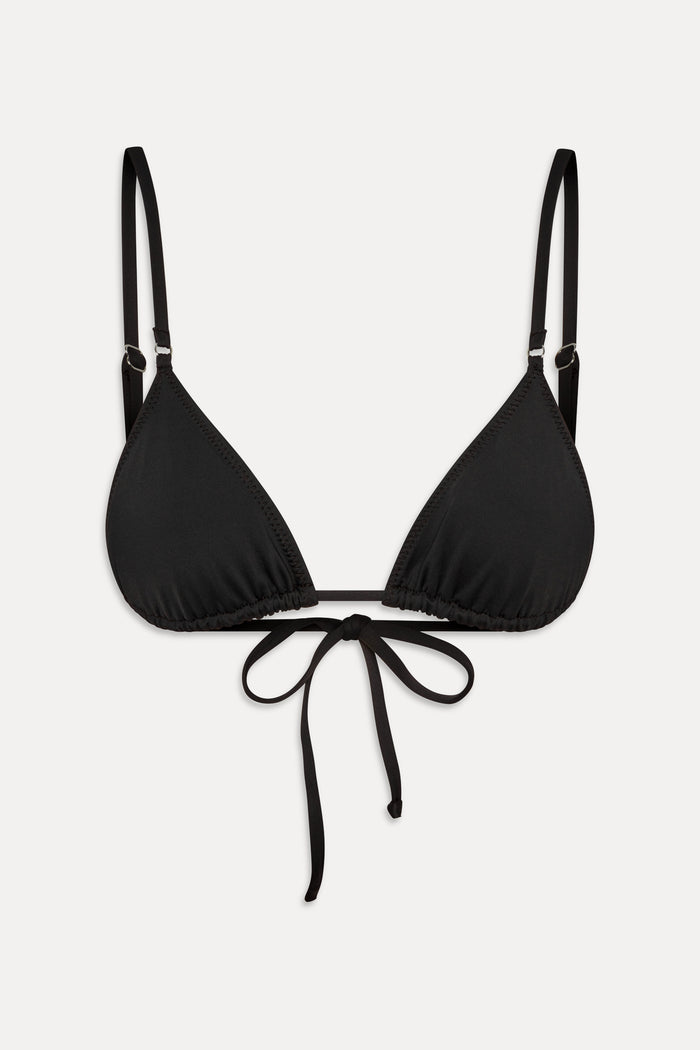 Elena Micro Triangle Bikini Top - Black