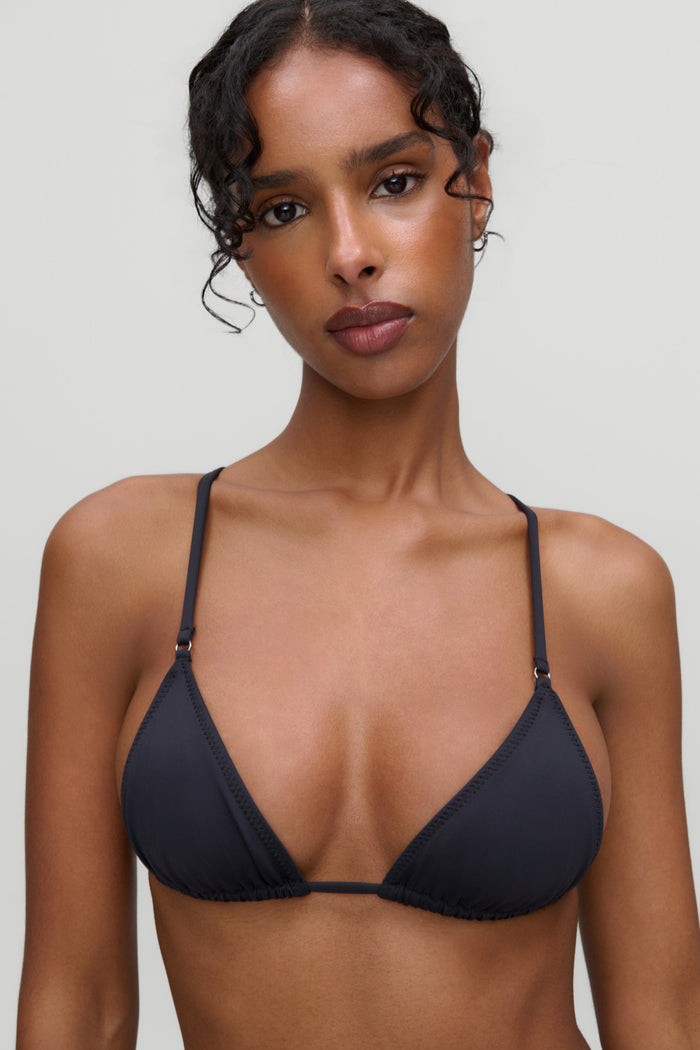 Elena Micro Triangle Bikini Top - Black