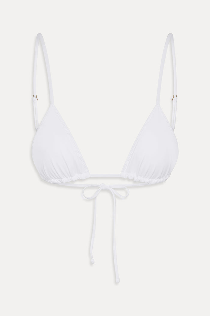 Elena Micro Triangle Bikini Top - Optic White