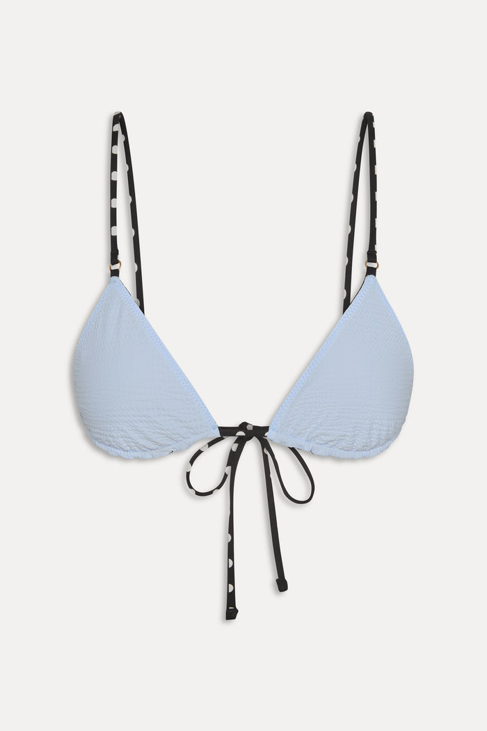 Elena Reversible Micro Bikini Top - Frost