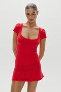 Eliza Knit Mini Dress - Cranberry