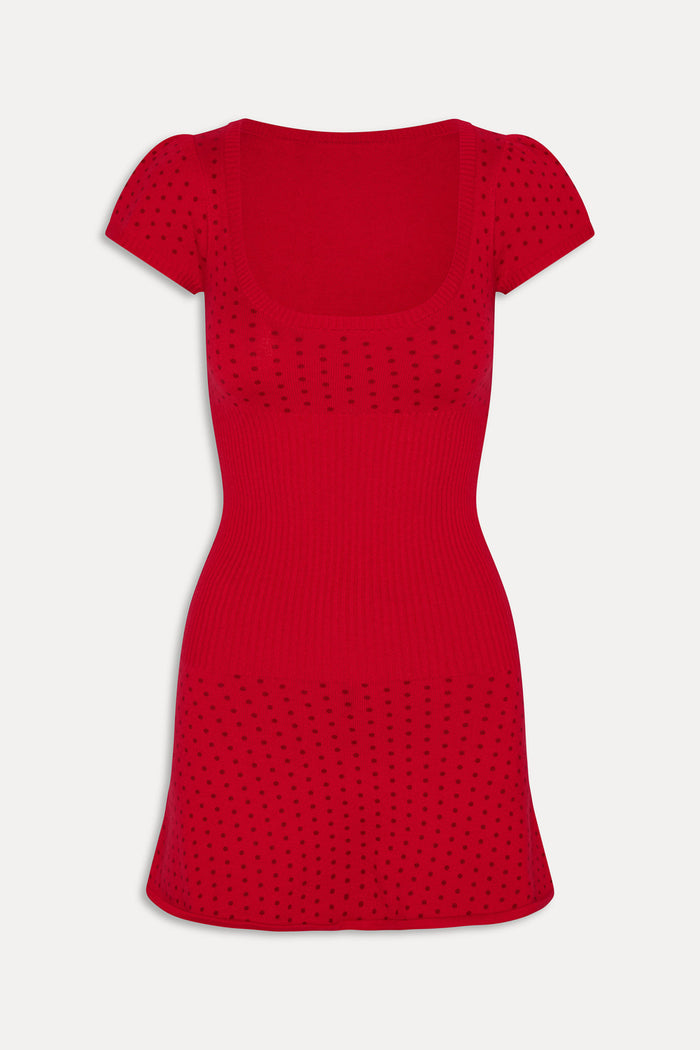Eliza Knit Mini Dress - Cranberry