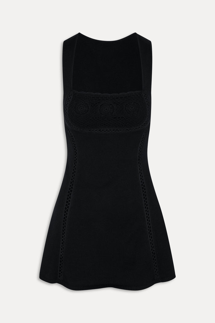 Ellie Knit Mini Dress - Black