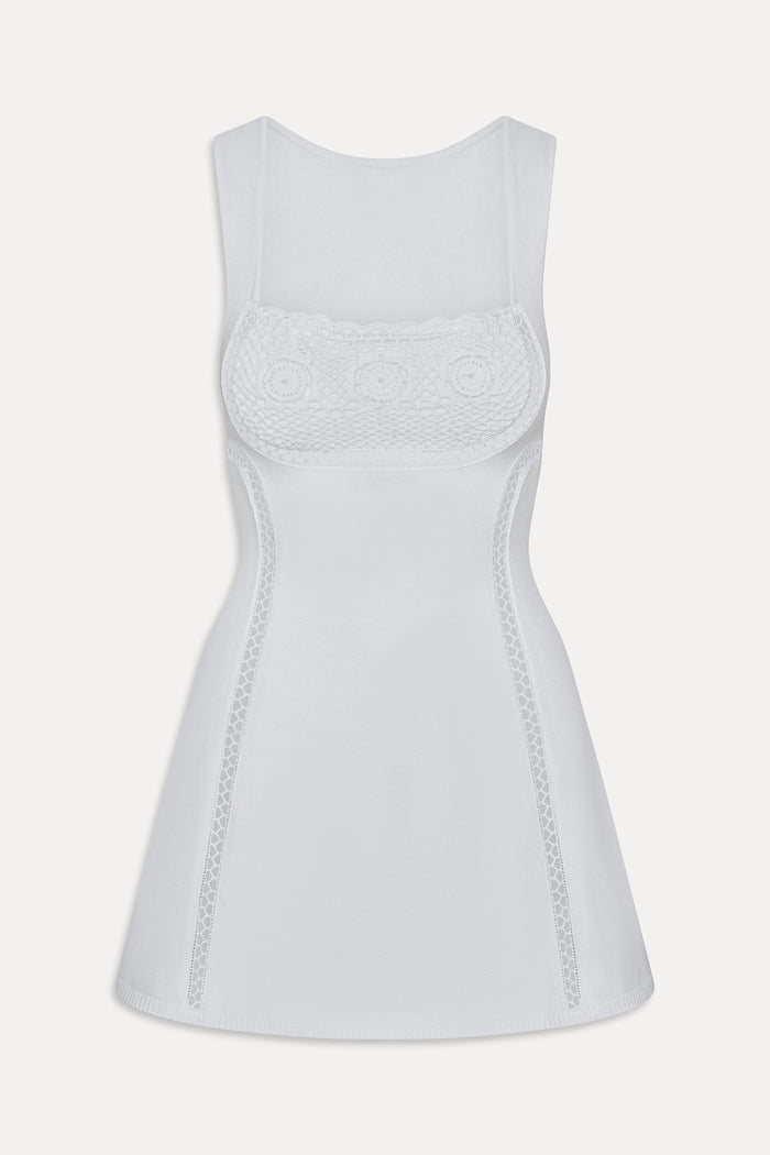 Ellie Knit Mini Dress - Optic White