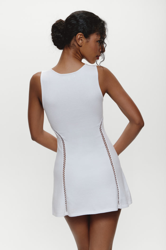 Ellie Knit Mini Dress - Optic White