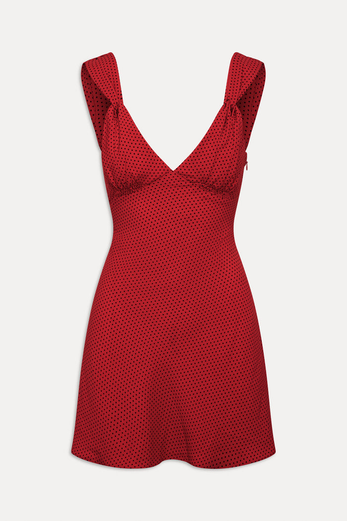 Emilia Polka Dot Mini Dress Spice Dot