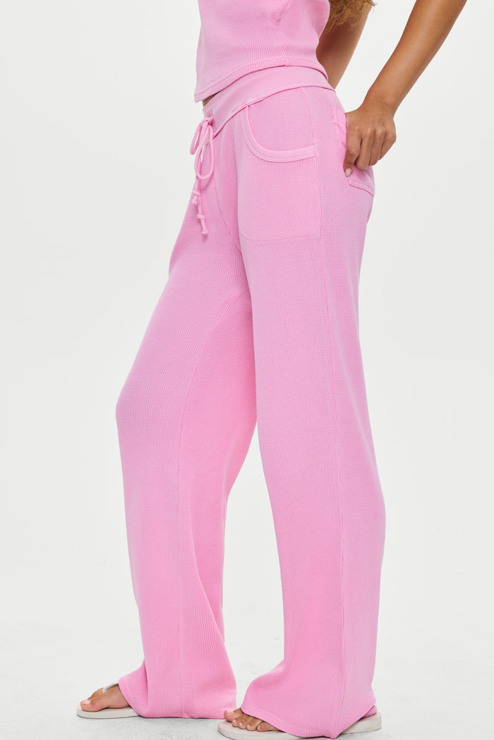 Emma Thermal Low Rise Pants - Blush