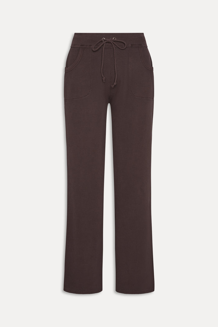 Emma Thermal Low Rise Pants - Walnut