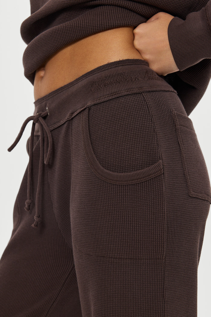 Emma Thermal Low Rise Pants - Walnut