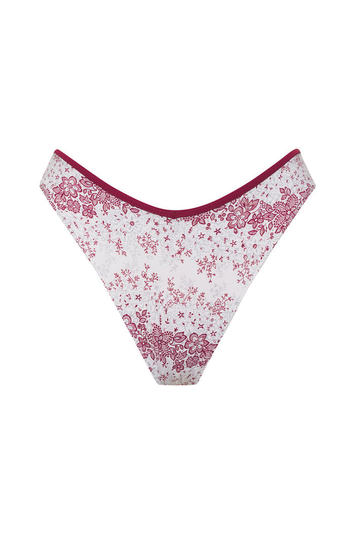 Enzo Floral Cheeky Bikini Bottom Bisous Lace