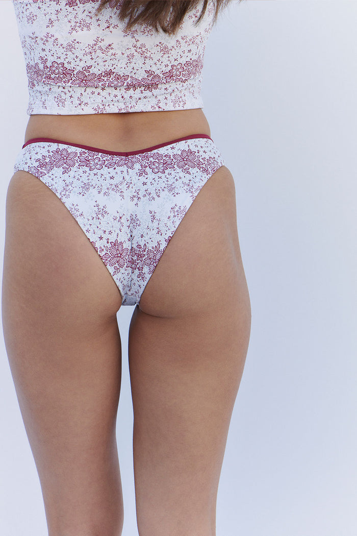 Enzo Floral Cheeky Bikini Bottom Bisous Lace