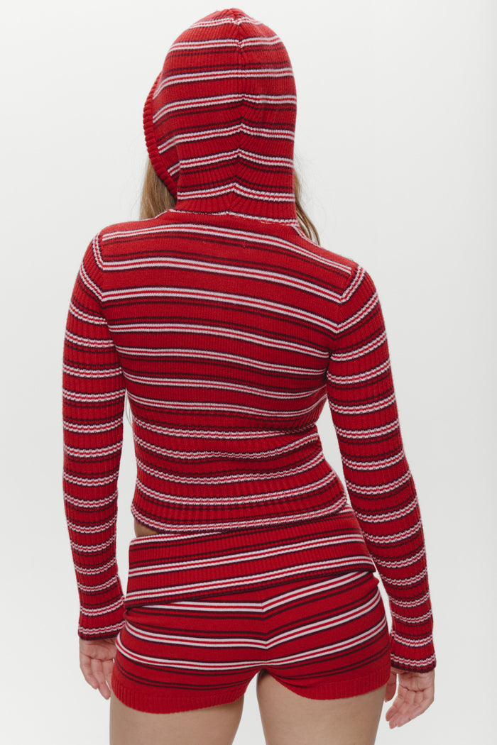 Estelle Knit Booty Shorts - Strawberry Stripe