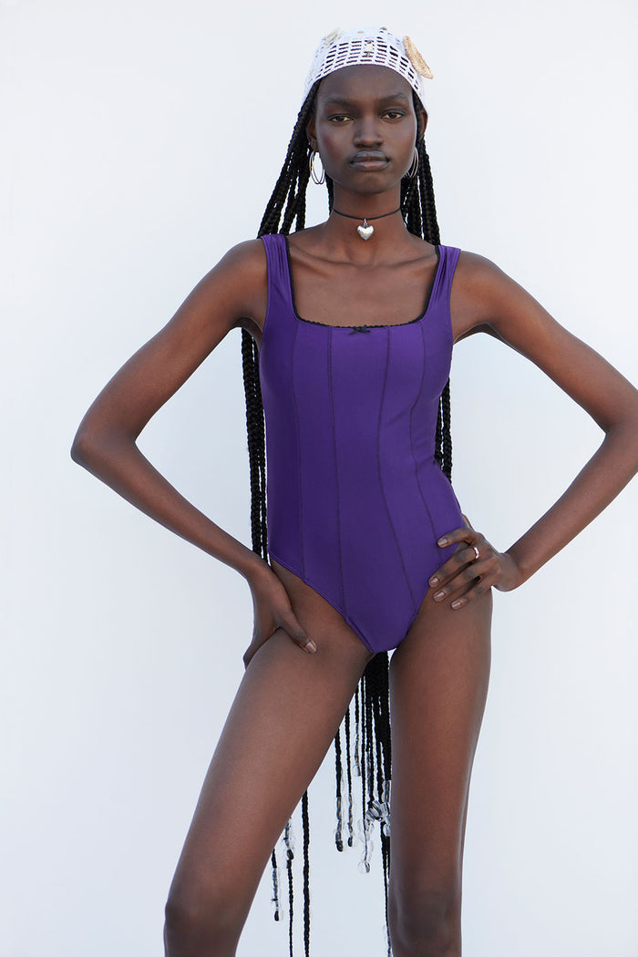 Etta Shine Cheeky One Piece Swimsuit Candied Violet