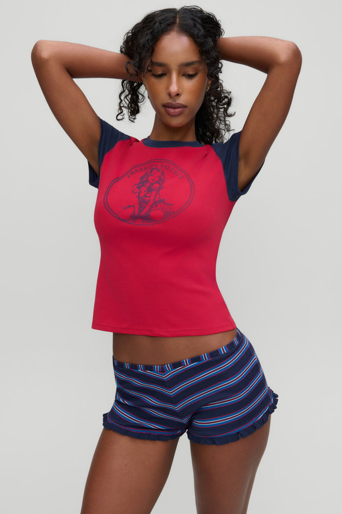 Eva Cotton Ribbed Tee - Letterman