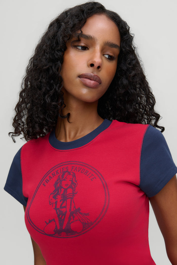 Eva Cotton Ribbed Tee - Letterman