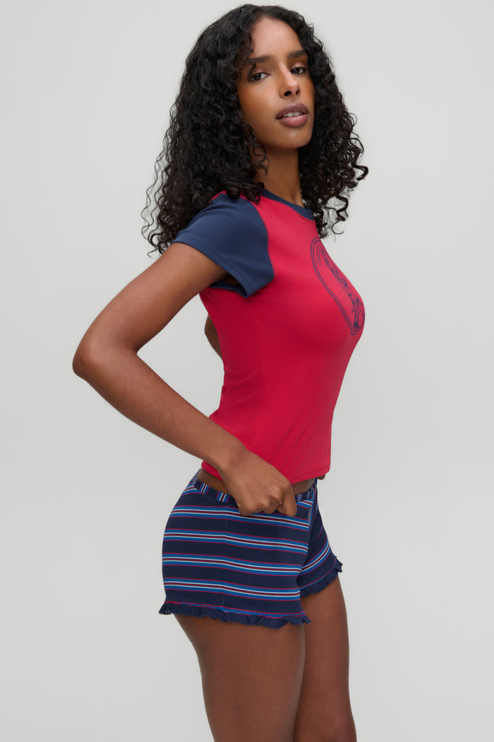 Eva Cotton Ribbed Tee - Letterman