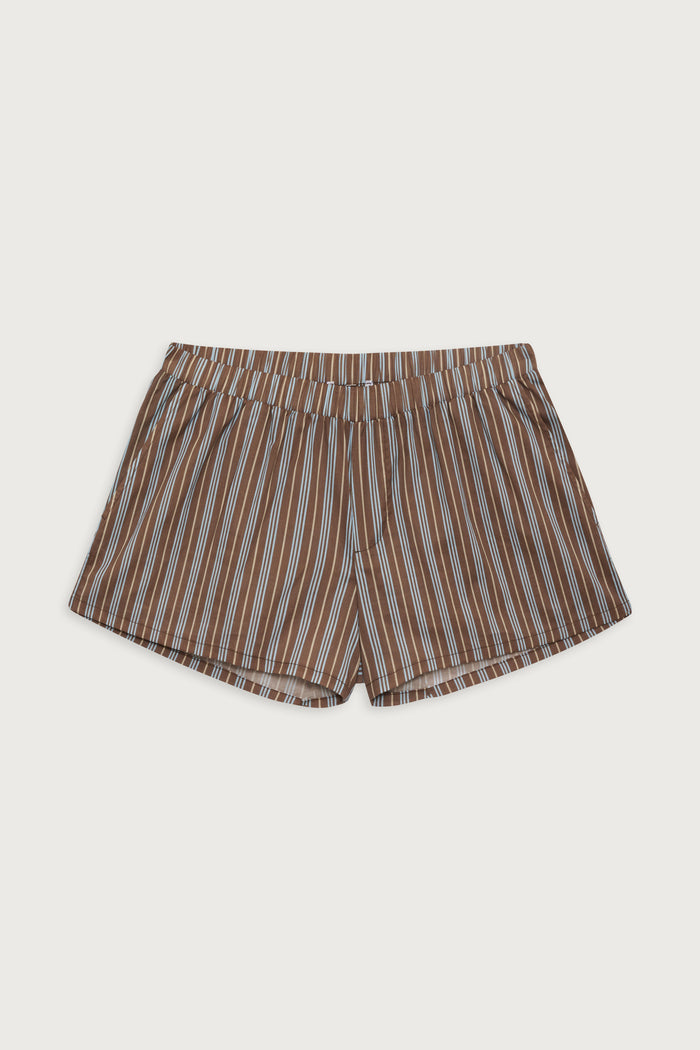 Farmhouse Striped Mini Short Ocean Stone
