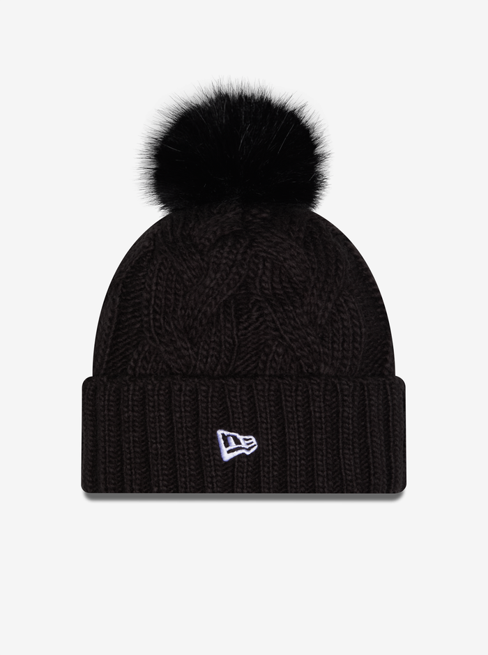 Faux Fur Knitted All Blacks Beanie