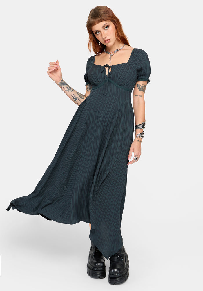 Fenella Keyhole Midi Dress - Green
