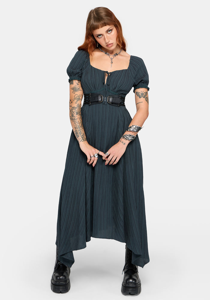 Fenella Keyhole Midi Dress - Green