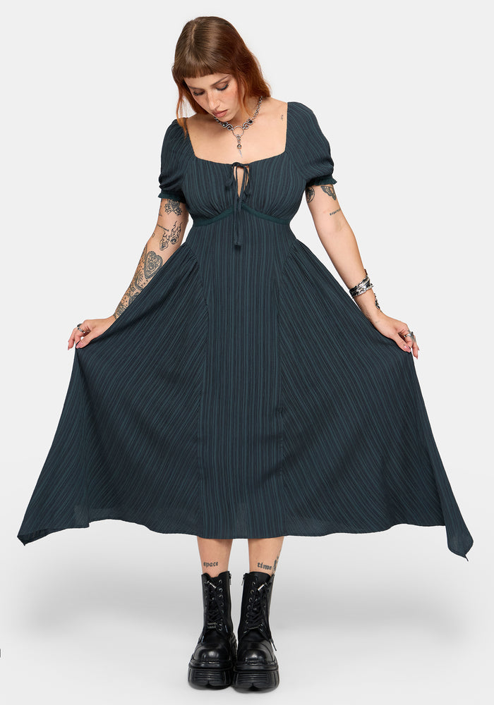 Fenella Keyhole Midi Dress - Green