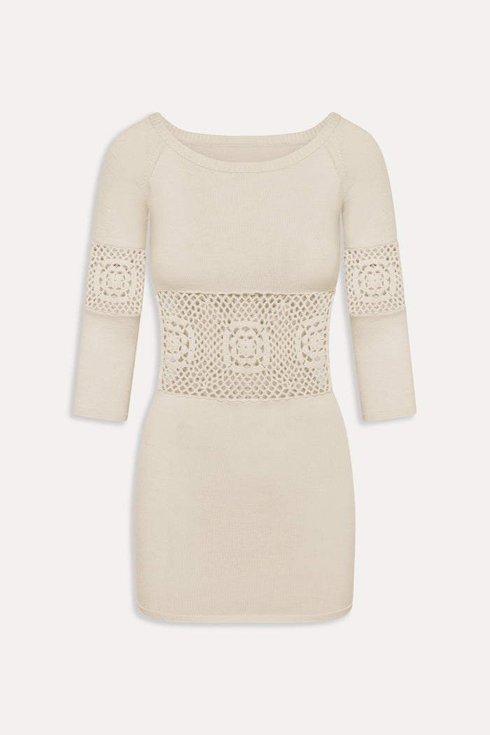 Festival Crochet Knit Mini Dress - Bunny