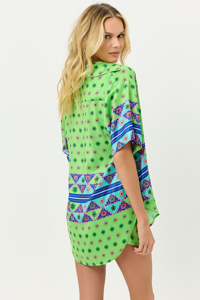 Fifi Versailles Satin Button Up Shirt