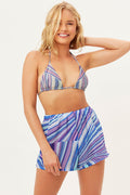 Fifi Shimmy Blue Viscose High Waist Short
