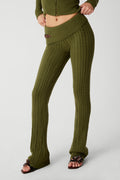Fleur Cable Cloud Knit Pant - Jade Green