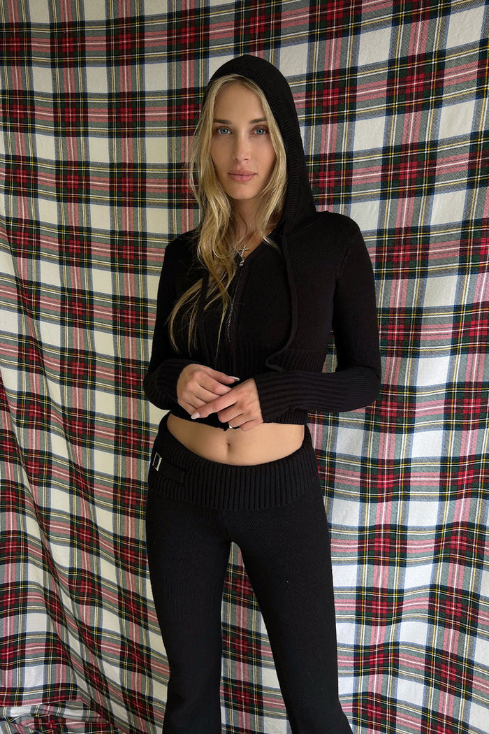 Fleur Knit Low Rise Pant Black