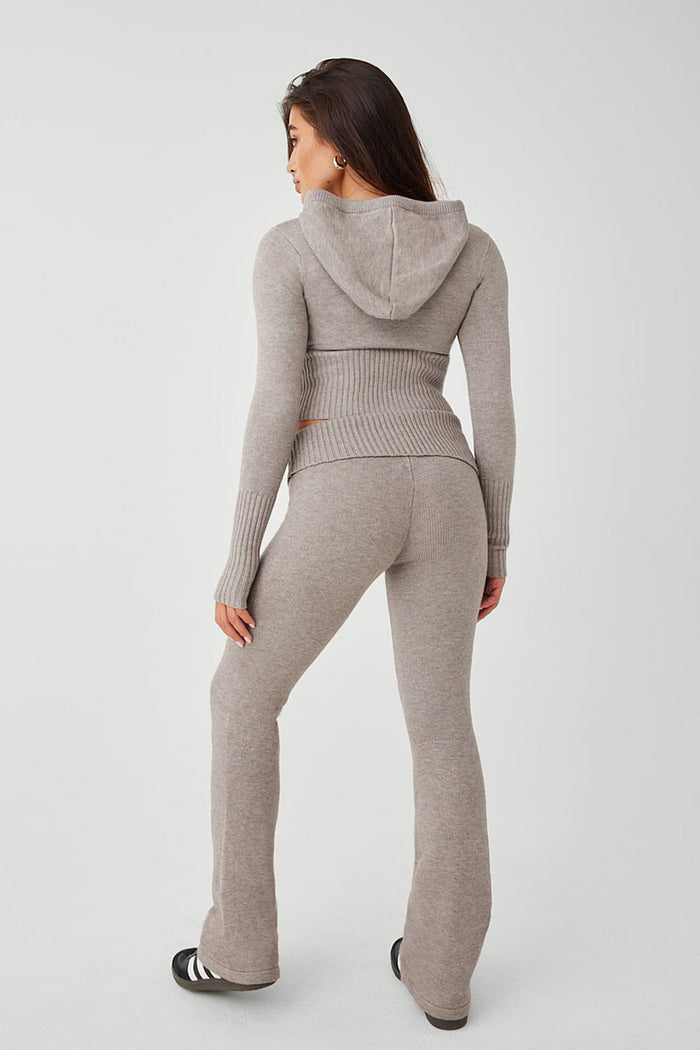 Fleur Cloud Knit Low Rise Pant Heather Grey