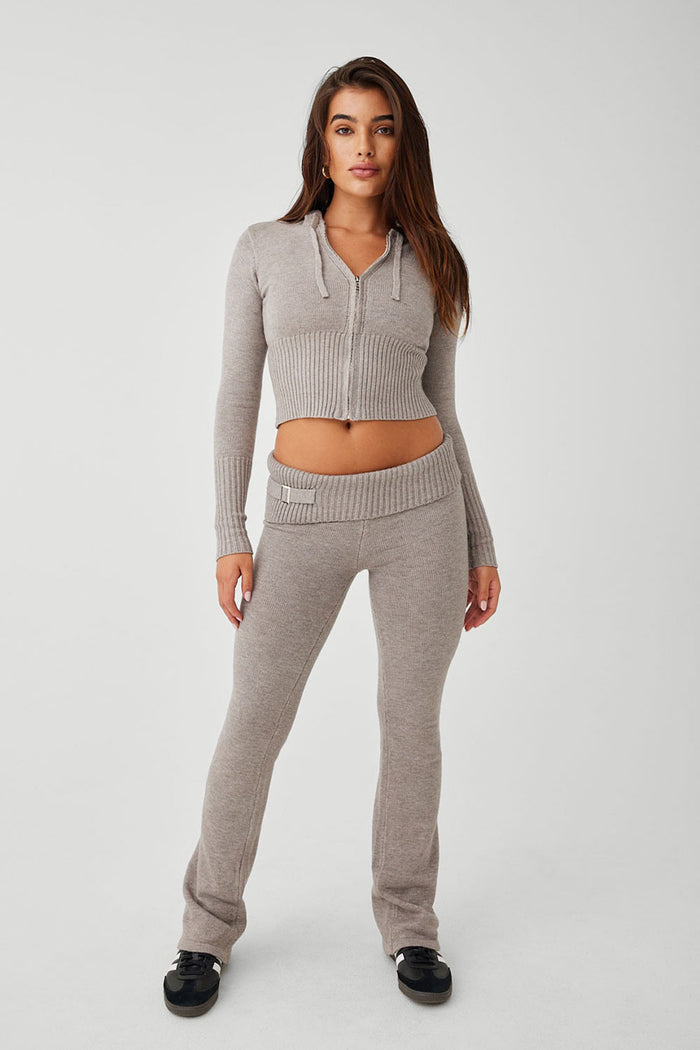 Fleur Cloud Knit Low Rise Pant Heather Grey