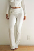 Fleur Knit Low Rise Pant Snow White