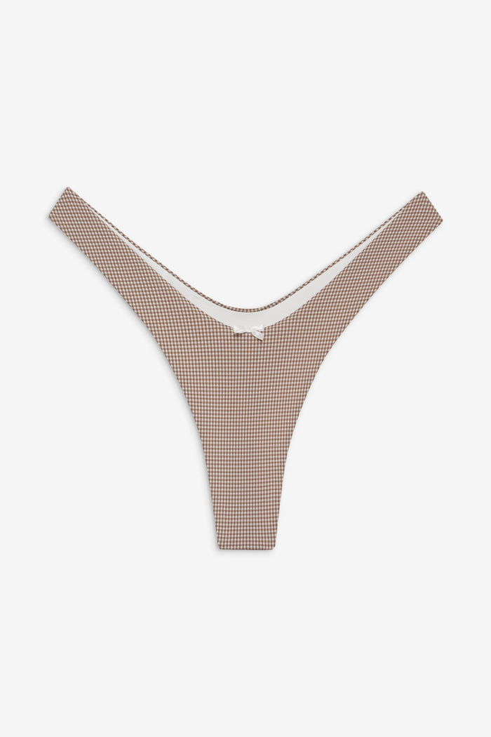Full Moon Micro Bikini Bottom Brown Gingham