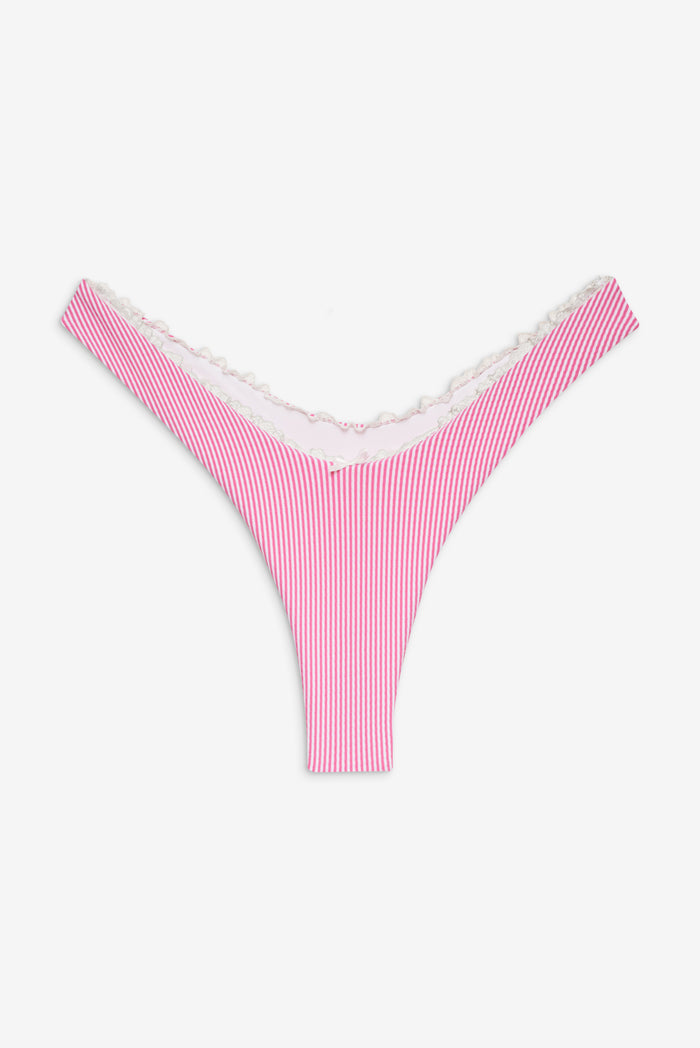 Full Moon Seersucker Bottom in Pink Stripe