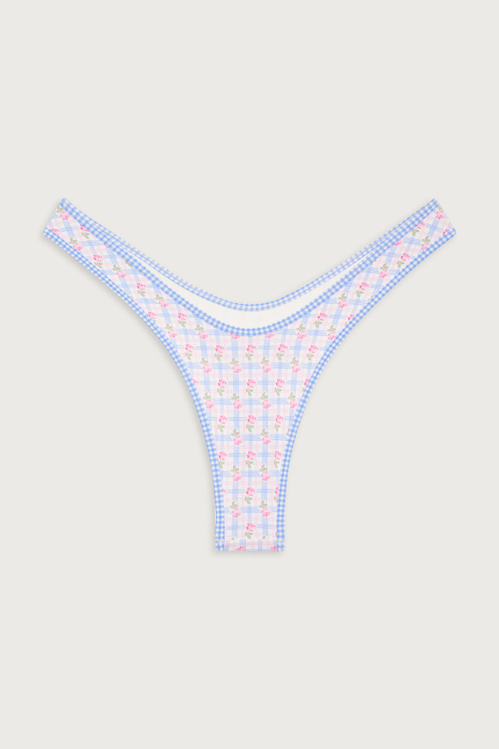 Full moon plaid micro bikini bottom rose picnic