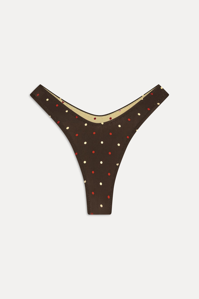Full Moon Reversible Shine Bikini Bottom - Honey Bug
