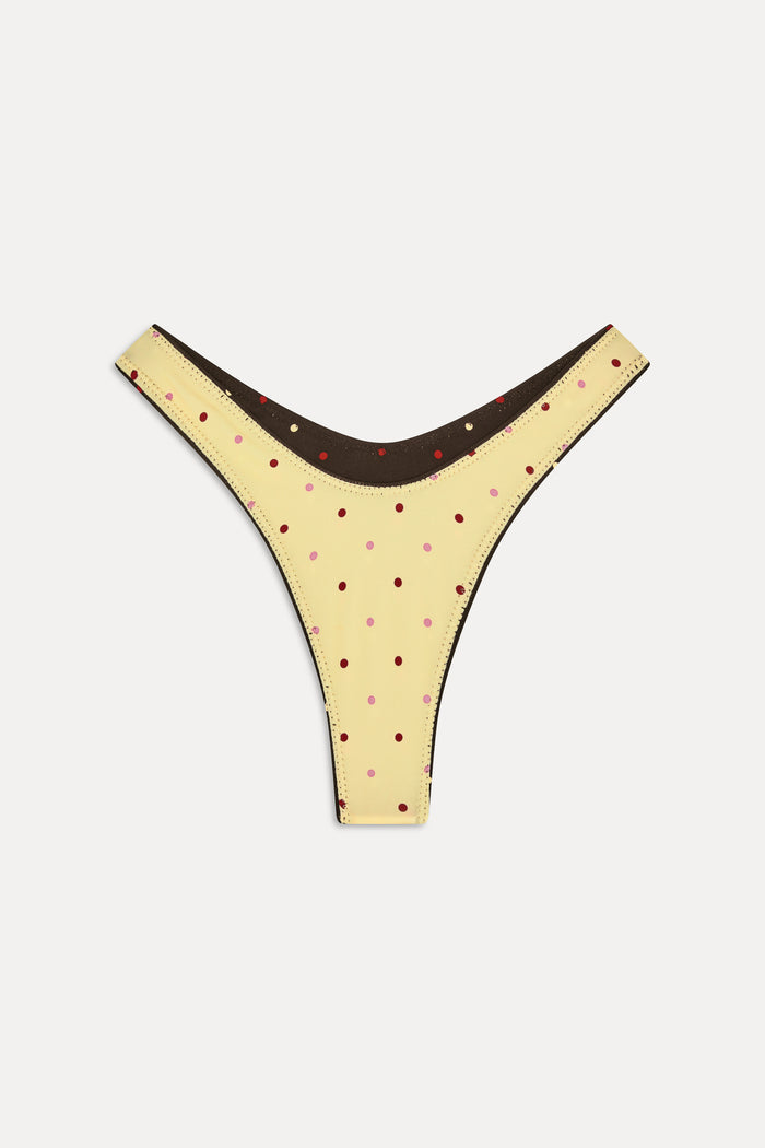 Full Moon Reversible Shine Bikini Bottom - Honey Bug