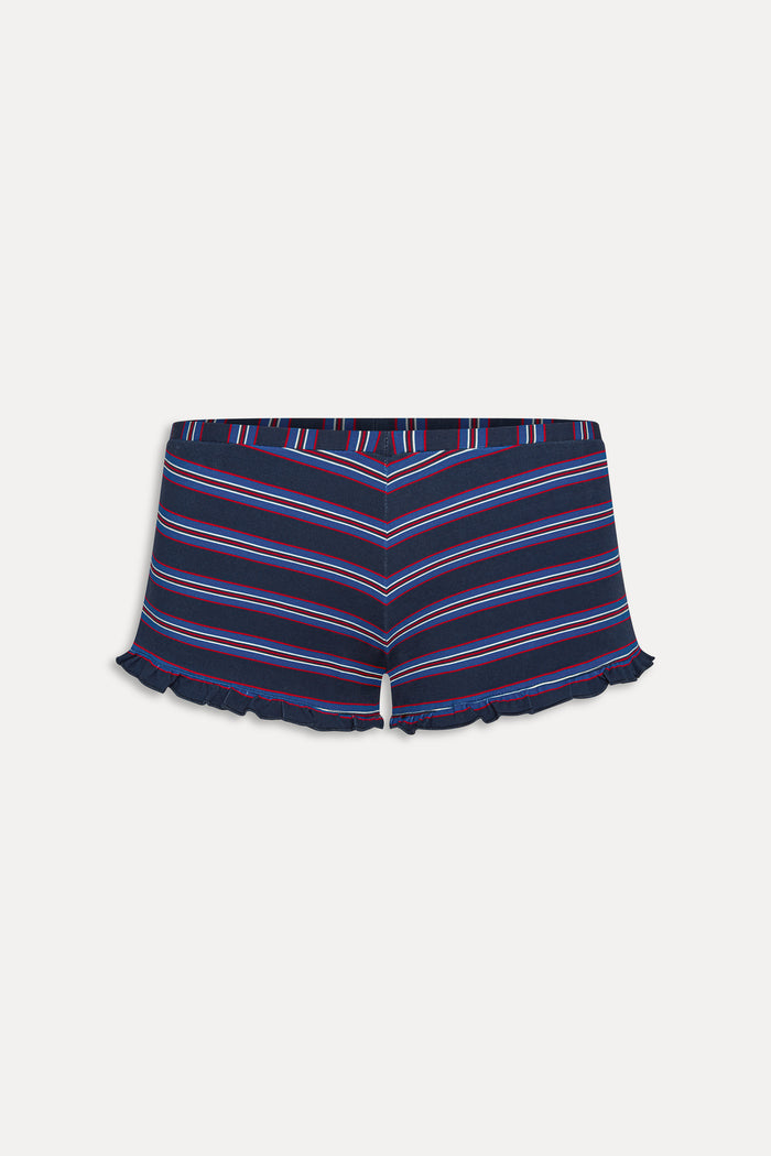 Game Day Cotton Ribbed Shorts - Schoolhouse Stripe