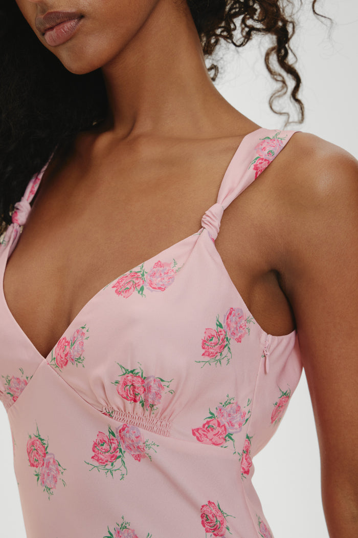 Gem Floral Midi Dress - Fresh Rose