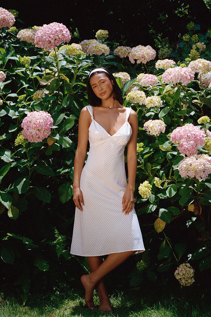 Gem Midi Slip Dress - Red Dot